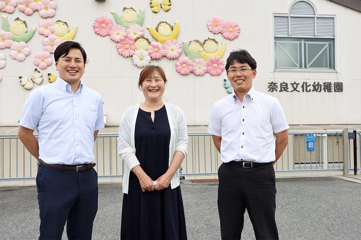 弊社・田中（左）、角田様（中央）、松岡様（右）