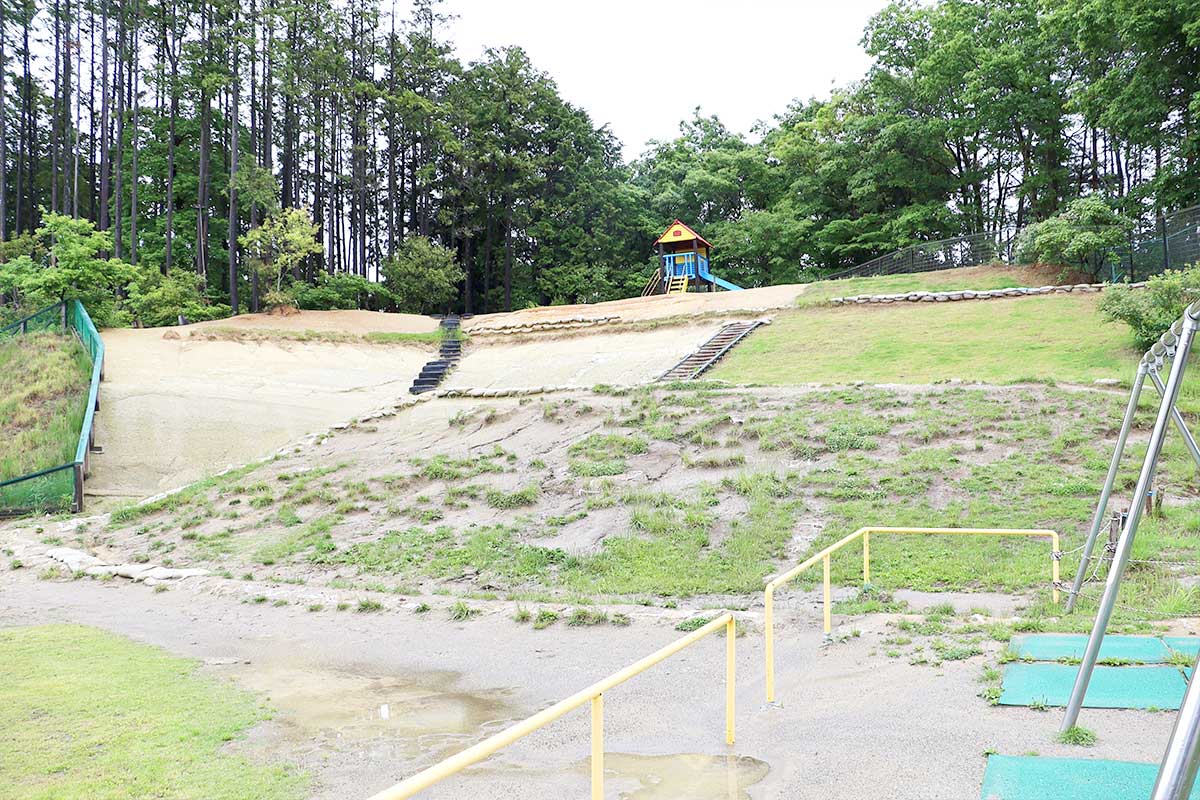 園庭には山もあり､子どもたちに大人気